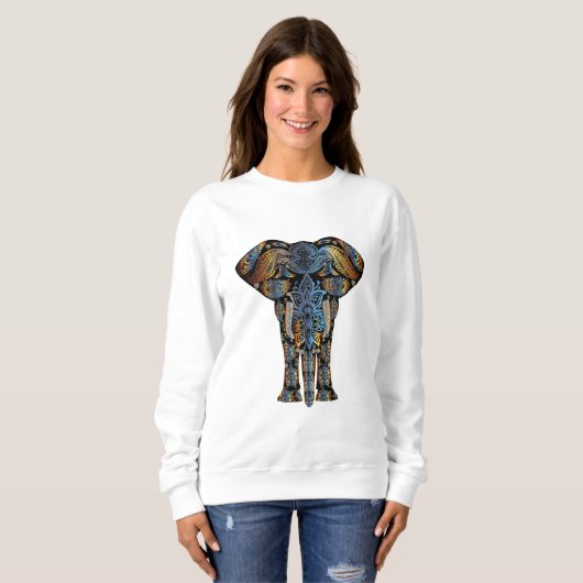 Le sweatshirt des femmes aztèques d'éléphant (Devant entier)
