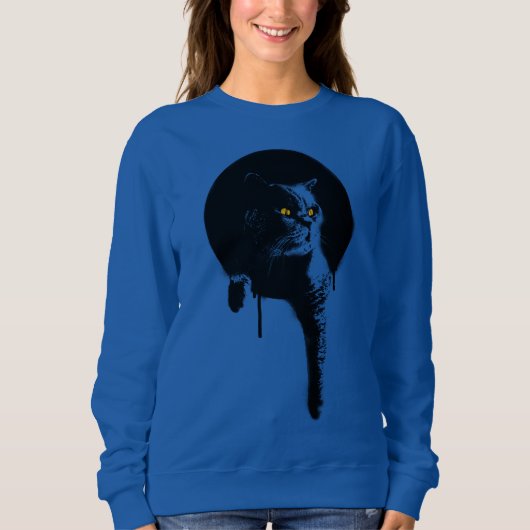 Le sweatshirt des femmes : Chat bleu britannique (Devant)