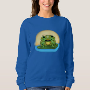 Le sweatshirt des femmes heureuses de grenouille