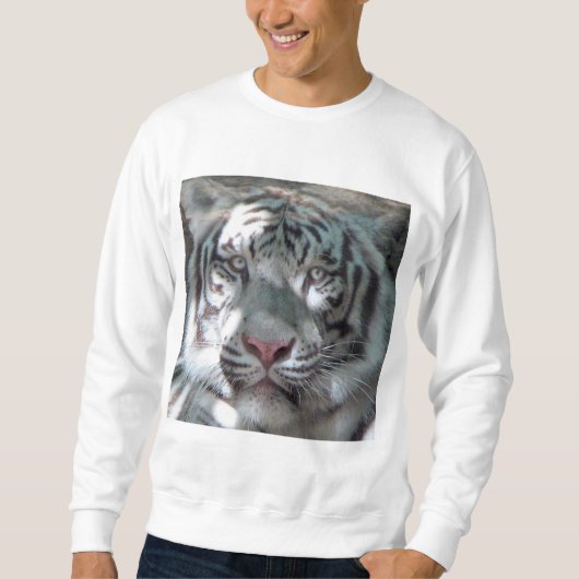Le sweatshirt des hommes blancs de tigre (Devant)