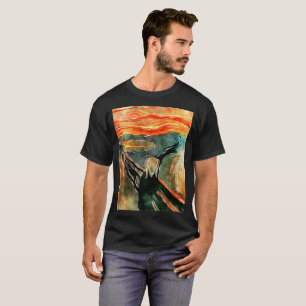 Le T-shirt artistique de peinture orange d'art de