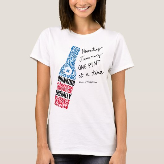 Le T-shirt blanc des femmes vivantes de bouteille (Devant)