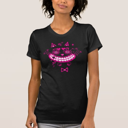 Le T-Shirt Chat Cheshire (Rose) (Devant)