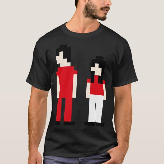 Le T-shirt classique Pixel à rayures blanches (Devant)