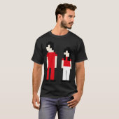 Le T-shirt classique Pixel à rayures blanches (Devant entier)