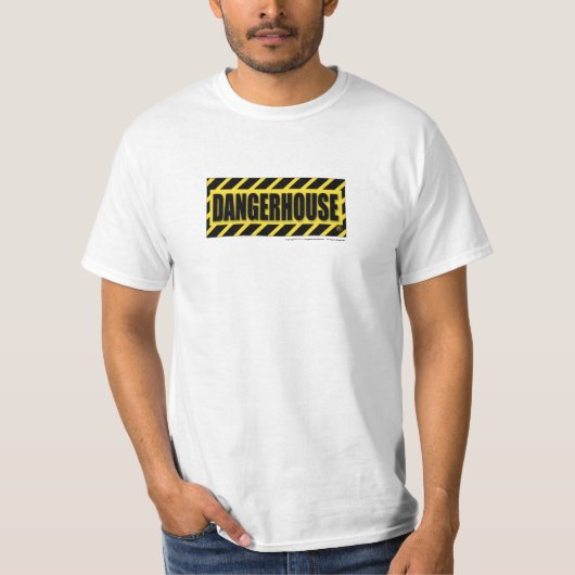 Le T-shirt Dangerhouse enregistre le BLANC JAUNE (Devant)