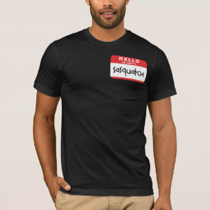 Le T-shirt de badge nominatif de Sasquatch grand