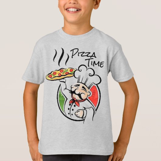 Le T-shirt de base de Pizza Time Boy (Devant)