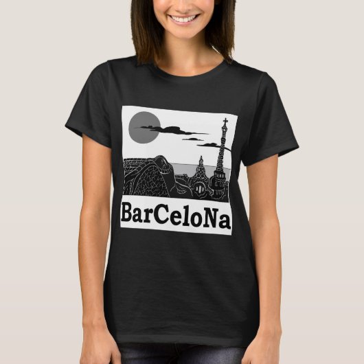 Le T-shirt de base des femmes de Barcelone (Devant)