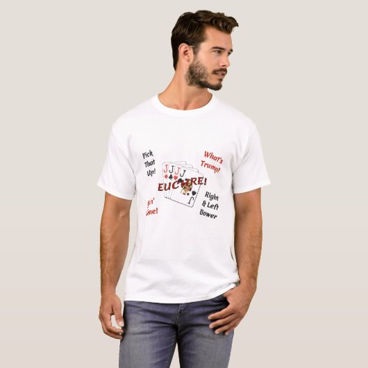 Le T-shirt de base des hommes - Euchre ! (Devant entier)