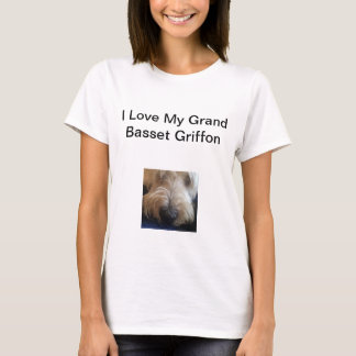 Le T-shirt de basset des femmes grandes de griffon
