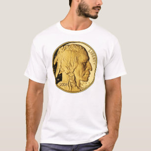 Le T-shirt de Buffalo de lingot d'or des hommes