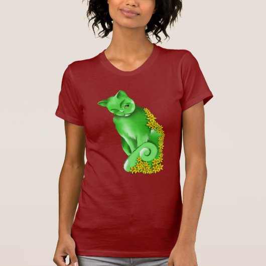 Le T-shirt de chat de jade (Devant)
