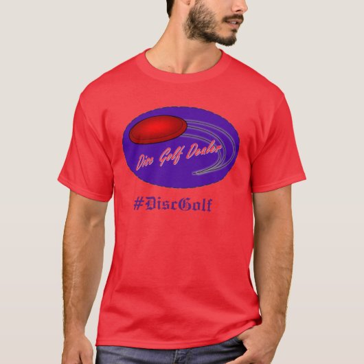Le T-shirt de #DiscGolf de logo de marchand de (Devant)