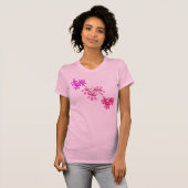 Le T-shirt de fleurs des femmes rouge-rose (Devant entier)