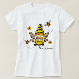 Le T-shirt de Gnome Bee Kind Sunflower Ladie