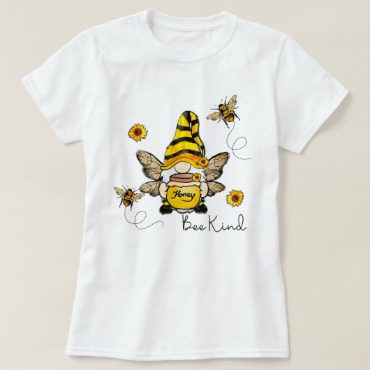 Le T-shirt de Gnome Bee Kind Sunflower Ladie (Design devant)