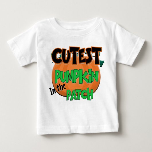 Le T-shirt de Halloween de bébé de citrouille le (Devant)