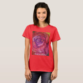 Le T-shirt de la femme avec la copie de rose de (Devant entier)