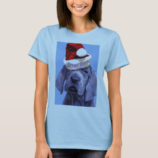 Le T-shirt de la femme de Noël de chiot de great