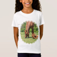 Le T-shirt de la fille de jument et de colt