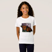 Le T-shirt de la fille de papillon de monarque (Devant entier)