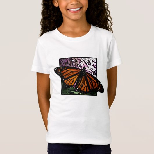 Le T-shirt de la fille de papillon de monarque (Devant)