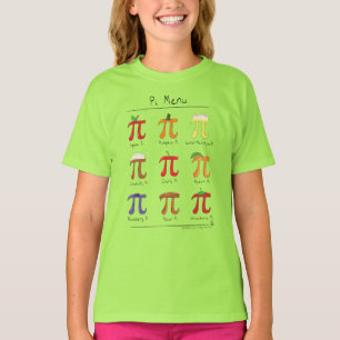Le T-shirt de la fille des maths pi de menu de pi
