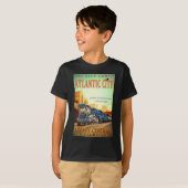 Le T-shirt de l'enfant bleu de train de comète (Devant entier)
