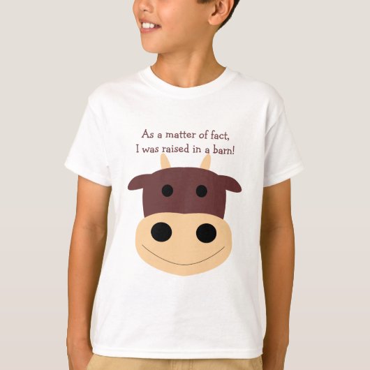Le T-shirt de l'enfant brun mignon de vache (Devant)