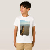 Le T-shirt de l'enfant de photo de kangourou (Devant entier)