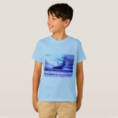 Le T-shirt de l'enfant surfant de cerf-volant (Devant entier)