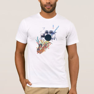 Le T-shirt de musique des hommes oranges du