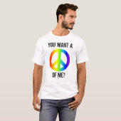 Le T-shirt de paix des hommes agressifs passifs de (Devant entier)