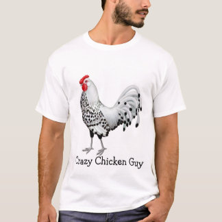 Le T-shirt de poulet des hommes fous de type