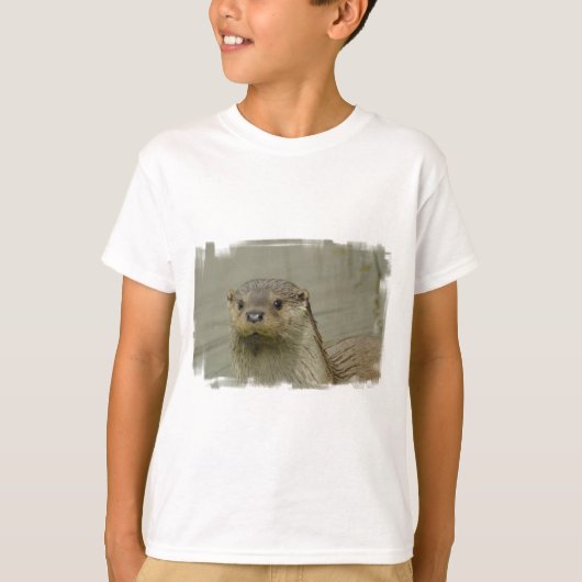 Le T-shirt de rivière de l'enfant géant de loutre (Devant)