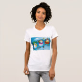 Le T-shirt de trois femmes de bonhomme de neige (Devant entier)