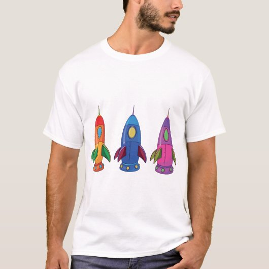 Le T-shirt de trois hommes de Rocket (Devant)