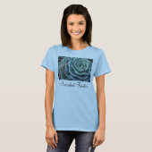 Le T-shirt des dames bleues d'echeveria (Devant entier)