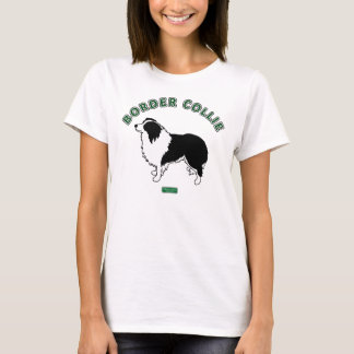 Le T-shirt des femmes de border collie (blanc)