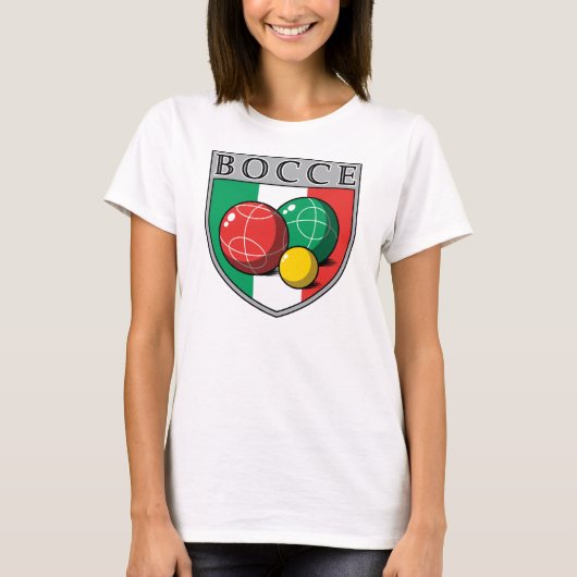 Le T-shirt des femmes de bouclier de Bocce (Devant)