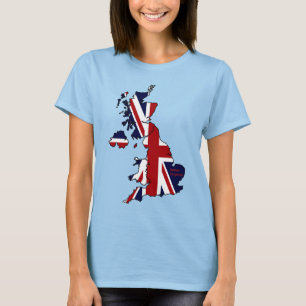 Le T-shirt des femmes de carte du Royaume-Uni