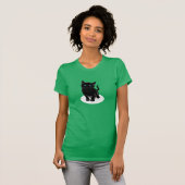 Le T-shirt des femmes de chat noir (Devant entier)
