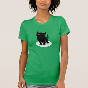 Le T-shirt des femmes de chat noir