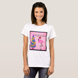 Le T-shirt des femmes de Flamant rose de casquette