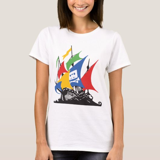 Le T-shirt des femmes de Google de pirate (Devant)