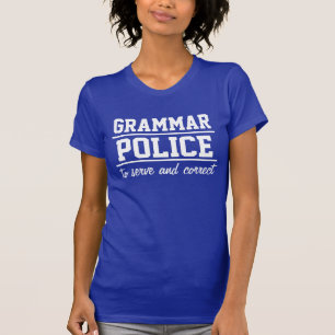 Le T-shirt des femmes de police de grammaire
