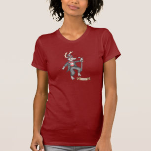 Le T-shirt des femmes de Prancer (canneberge)