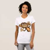 Le T-shirt des femmes drôles de singe (Devant entier)