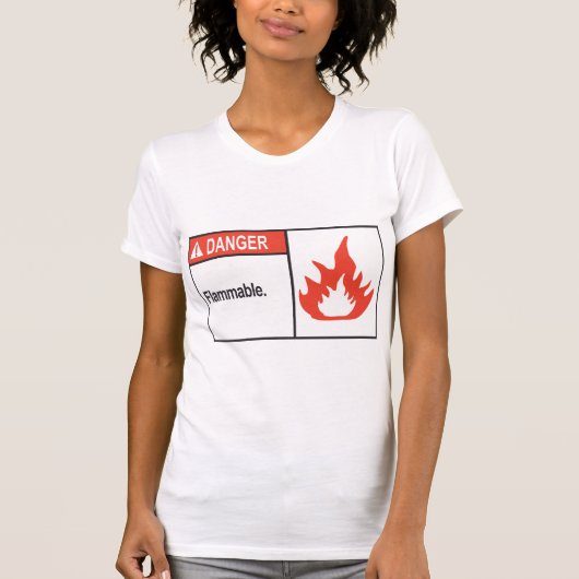 Le T-shirt des femmes inflammables de signe de (Devant)
